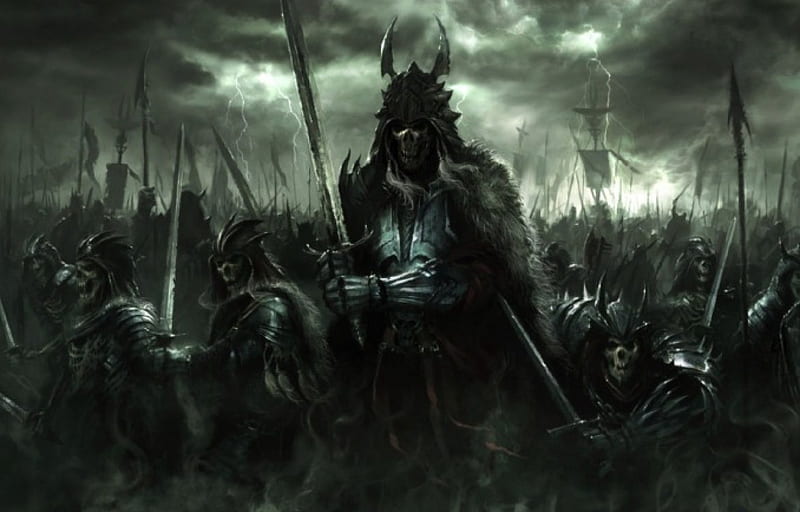 Unholy Army, undead, army, skeleton, fantasy, HD wallpaper