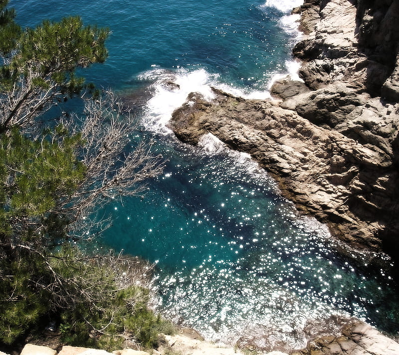 Pirates Bay, blue, rock, rocks, sea, sun, HD wallpaper Pirates Bay, blue, rock, rocks, sea, sun, HD wallpaper