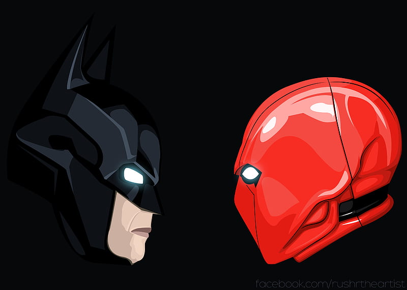 Batman And Red Hood Artwork, batman, red-hood, superheroes, artwork, digital-art, HD wallpaper