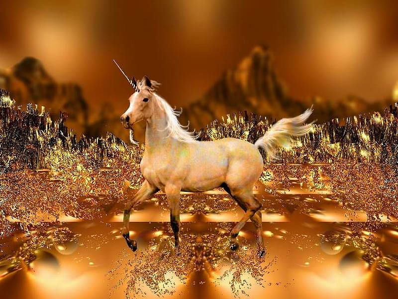 A Majestic unicorn, fantasy, unicorn, abstract, animals, HD wallpaper