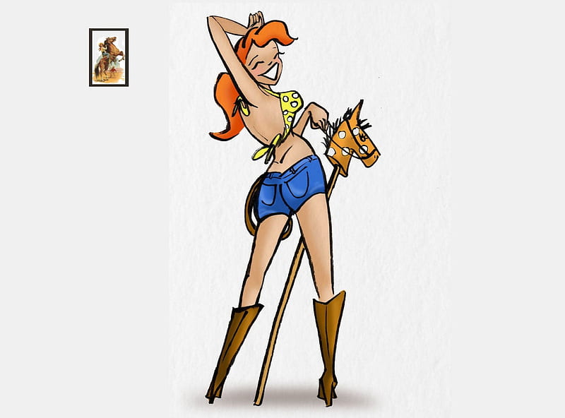 1920x1080px, 1080P free download | Cowgirl Wannabe, cartoons, stick