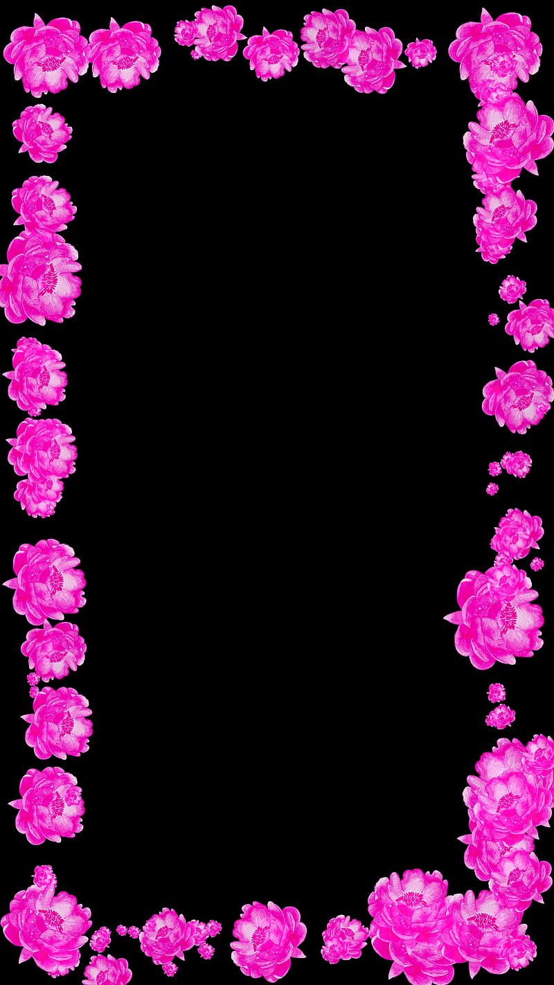 Marco de flores, art, negro, florecer, linda, borde, flor, comida, línea de  marco, Fondo de pantalla de teléfono HD | Peakpx