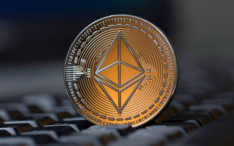 ethereum, sign, eth, gold coin, cryptocurrency, electronic money, HD wallpaper