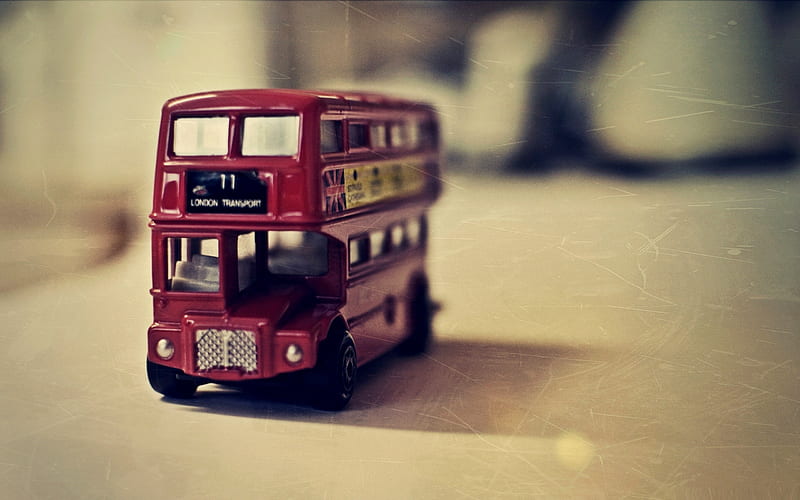 old english bus toy-LOMO style graphy third series, HD wallpaper