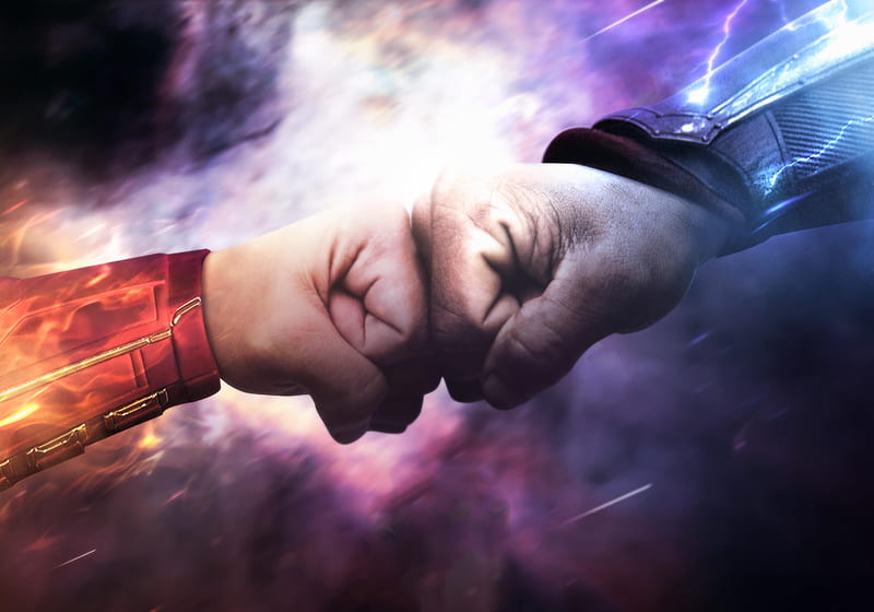 Captain Marvel And Thor Fist , avengers-endgame, avengers-end-game, superheroes, artwork, thor, captain-marvel, HD wallpaper