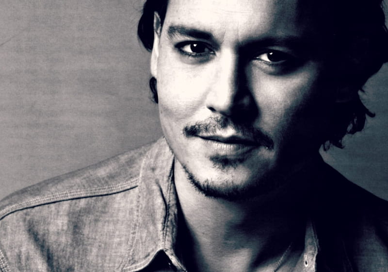 Johnny Depp, black, smile, man, white, actor, HD wallpaper | Peakpx