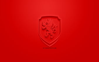 Norway national football team, creative 3D logo, red background, 3d ...