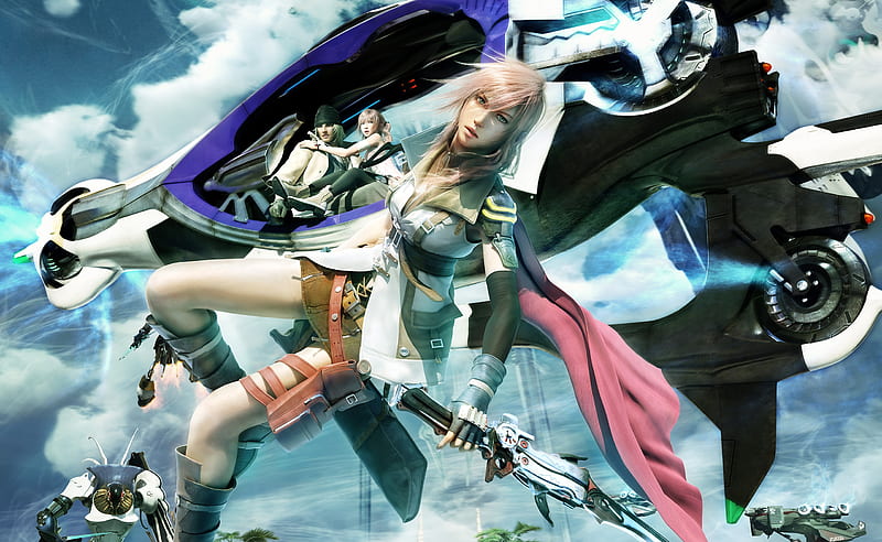 Final Fantasy, Video Game, Lightning (Final Fantasy), Serah Farron, Final Fantasy Xiii, Snow Villiers, HD wallpaper