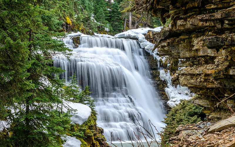 Ousel Waterfall, Montana, rocks, waterfall, nature, usa, HD wallpaper ...