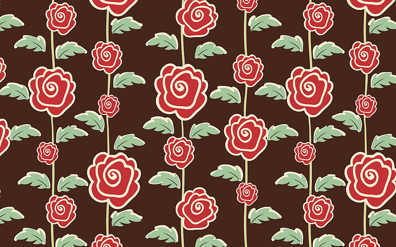 2K free download | Texture, pattern, red, green, brown, rose, flower ...