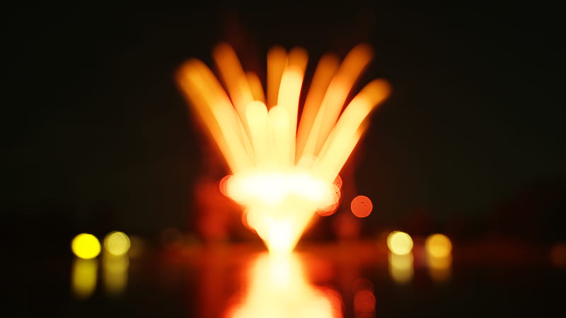flare, bokeh, blur, lights, fireworks, HD wallpaper