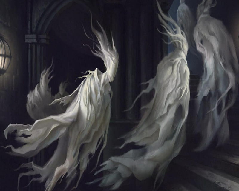 Going Out To Haunt, stairs, haunting, fantasy, ghosts, HD wallpaper
