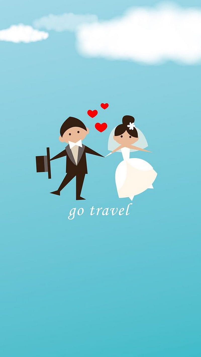go travel, bride, cute, happy, heart, lol, marshmellow, passport, queen, red, sky, HD phone wallpaper