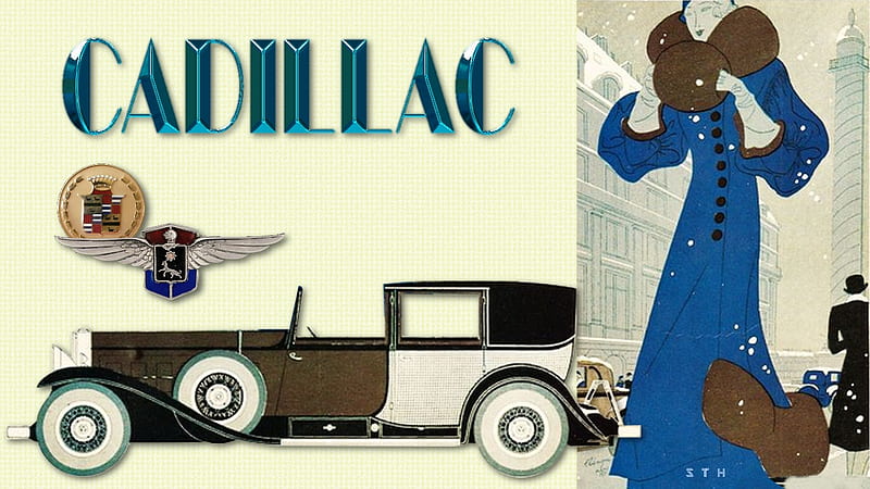 1931 Cadillac Deco Ad 2, General Motors, Cadillac, 1930 Cadillac, Vintage Cadillac advertisement, Cadillac , Cadillac Background, HD wallpaper