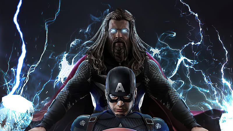 Thor And Captain America , thor, captain-america, superheroes, artwork, HD wallpaper