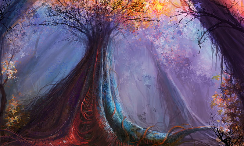 Magic Tree Painting , tree, painting, artist, artwork, digital-art, HD wallpaper