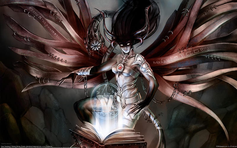 witch, babe, widescren, book, spell, demonic, dark, hot, sorcress, HD wallpaper