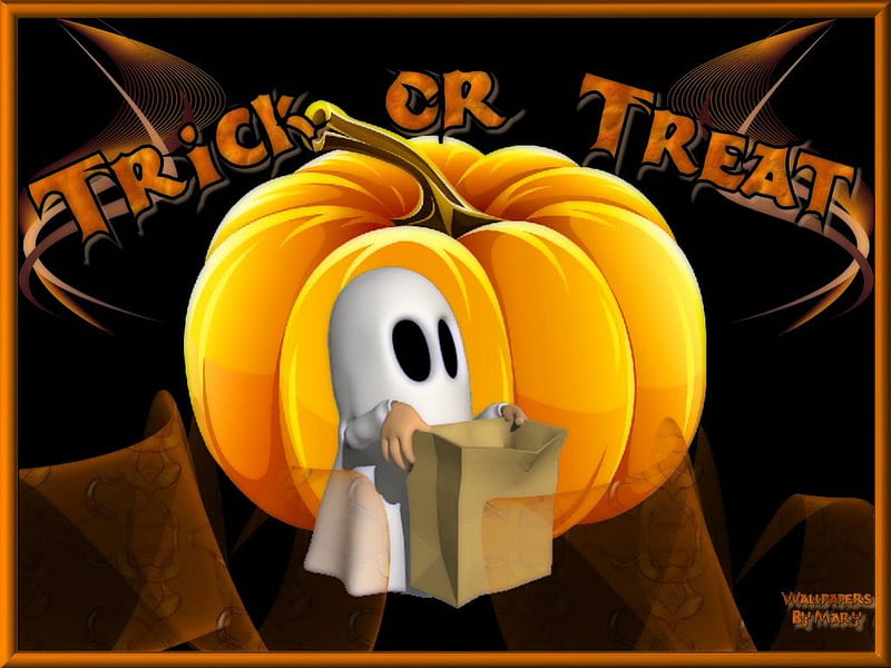 Tricks Or Treats, autumn, holidays, ghosts, halloween, trickortreat, HD ...