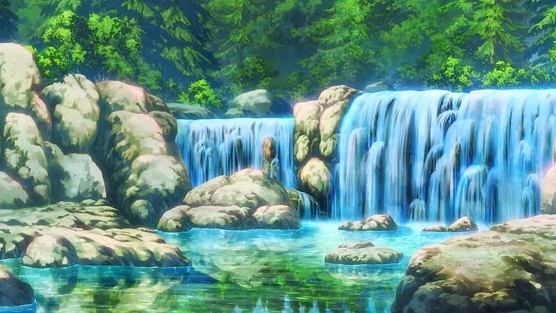 Anime Waterfall, Anime, River, Waterfall, Scenary, Nature, HD wallpaper |  Peakpx