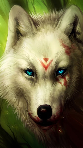 bloody evil anime wolf pup
