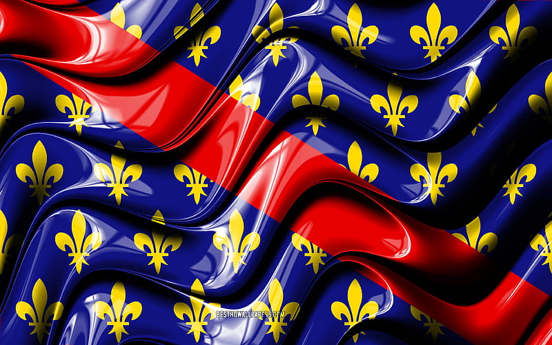 Bourbonnais flag Provinces of France, administrative districts, Flag of Bourbonnais, 3D art, Bourbonnais, french provinces, Bourbonnais 3D flag, France, Europe, HD wallpaper