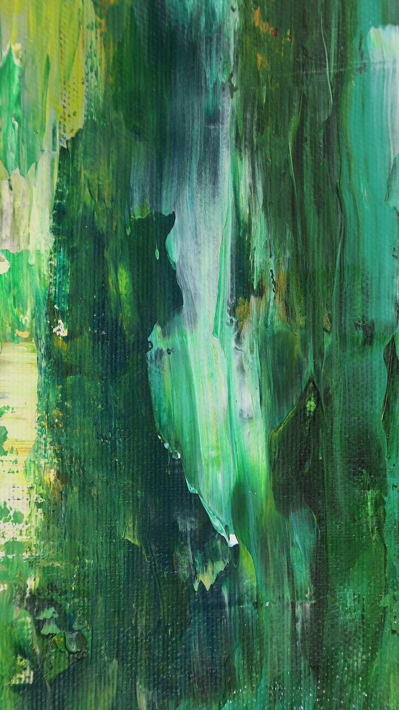 Green Abstract painting , oil colors, art, modern art, HD phone wallpaper