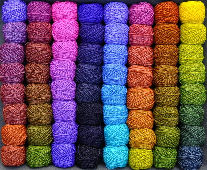 Rainbow Yarn, colorful, yarn, rainbow, abstract, HD wallpaper