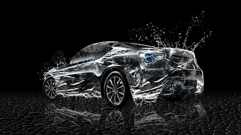 Subaru - Water Splash, plash, water, subaru, car, HD wallpaper