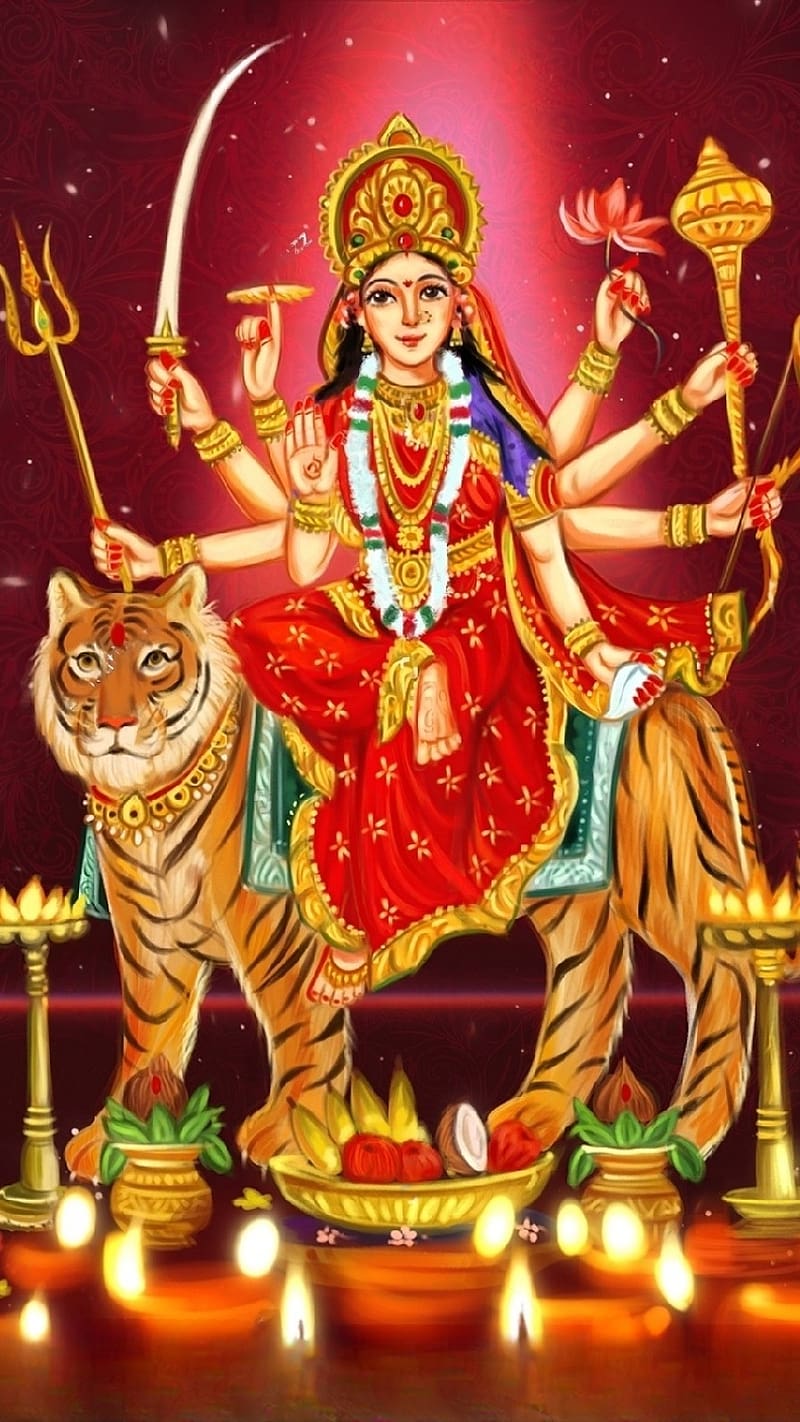 Mata Rani, Durga Maa Animated, goddess, devi maa, HD phone ...