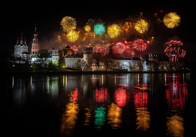 graphy, Fireworks, Moscow , Victory Day (9 May), HD wallpaper