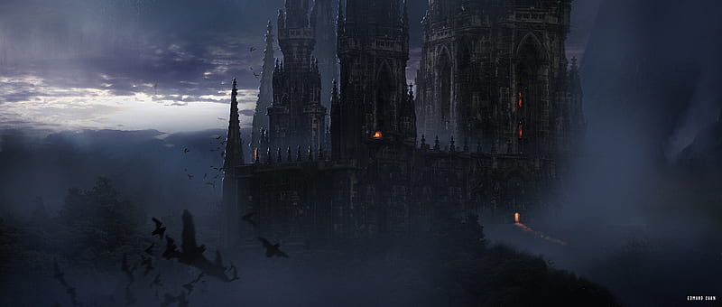 Dracula's castle, art, fantasy, dracula, dark, halloween, castle, edmund  chan, HD wallpaper | Peakpx