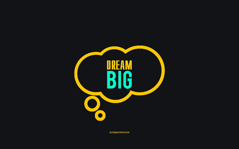 Dream big, gray background, cloud icon, minimalism art, Dream big concepts, HD wallpaper