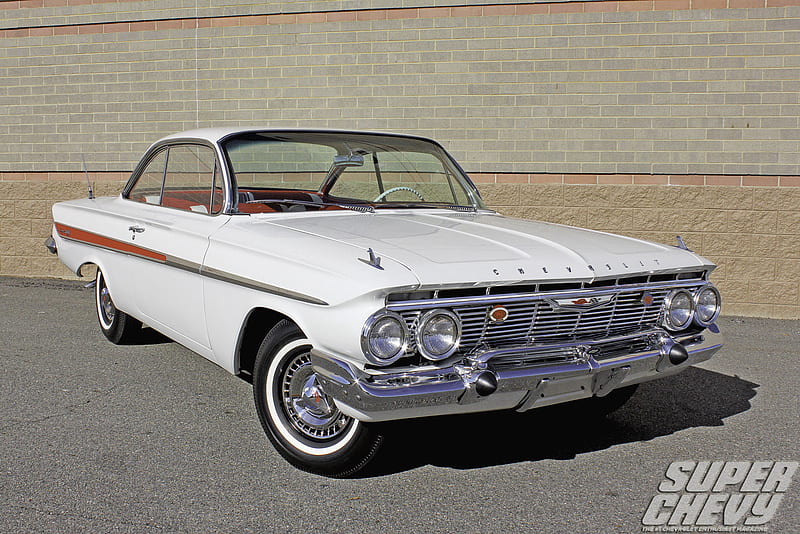 1961-Impala-SS, gm, chevy, white, classic, HD wallpaper