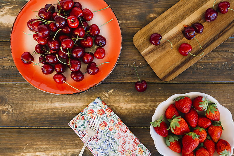 Fruits, Fruit, Berry, Cherry, Still Life, Strawberry, HD wallpaper