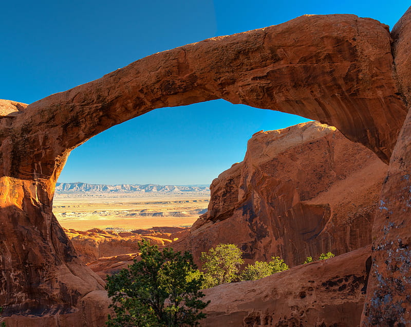 Travel Double O Arch, Utah, Beautiful View Ultra, United States, Utah, View, Nature, Landscape, Scenery, Scene, Arch, Hiking, Scenic, Panoramic, Natural, bluesky, traveldestination, HD wallpaper