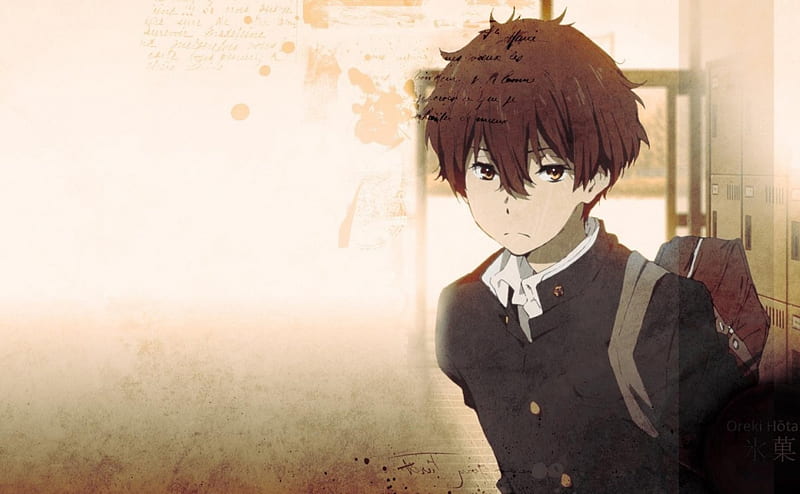 Oreki Hountarou, Anime Guy Anime, Anime Boy, Black Hair, Brown Hair, School  Uniform, HD wallpaper | Peakpx