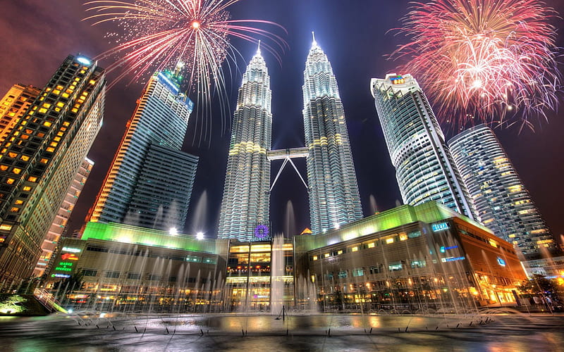 Petronas towers Kuala-Lumpur, scy, towers, capital, skyscripers, HD wallpaper