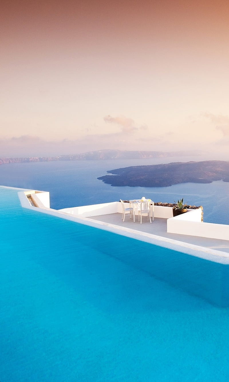 Greek Isles Pool, greece, holiday, luxury, pool, relax, resort, vacation, HD phone wallpaper