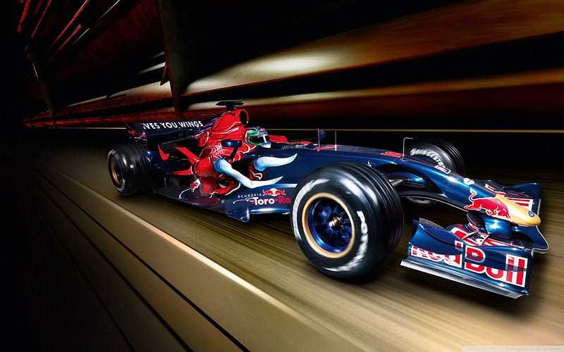 F1, race, shadow, drag, run, speed, 3d, hot, redbull, blue, HD wallpaper