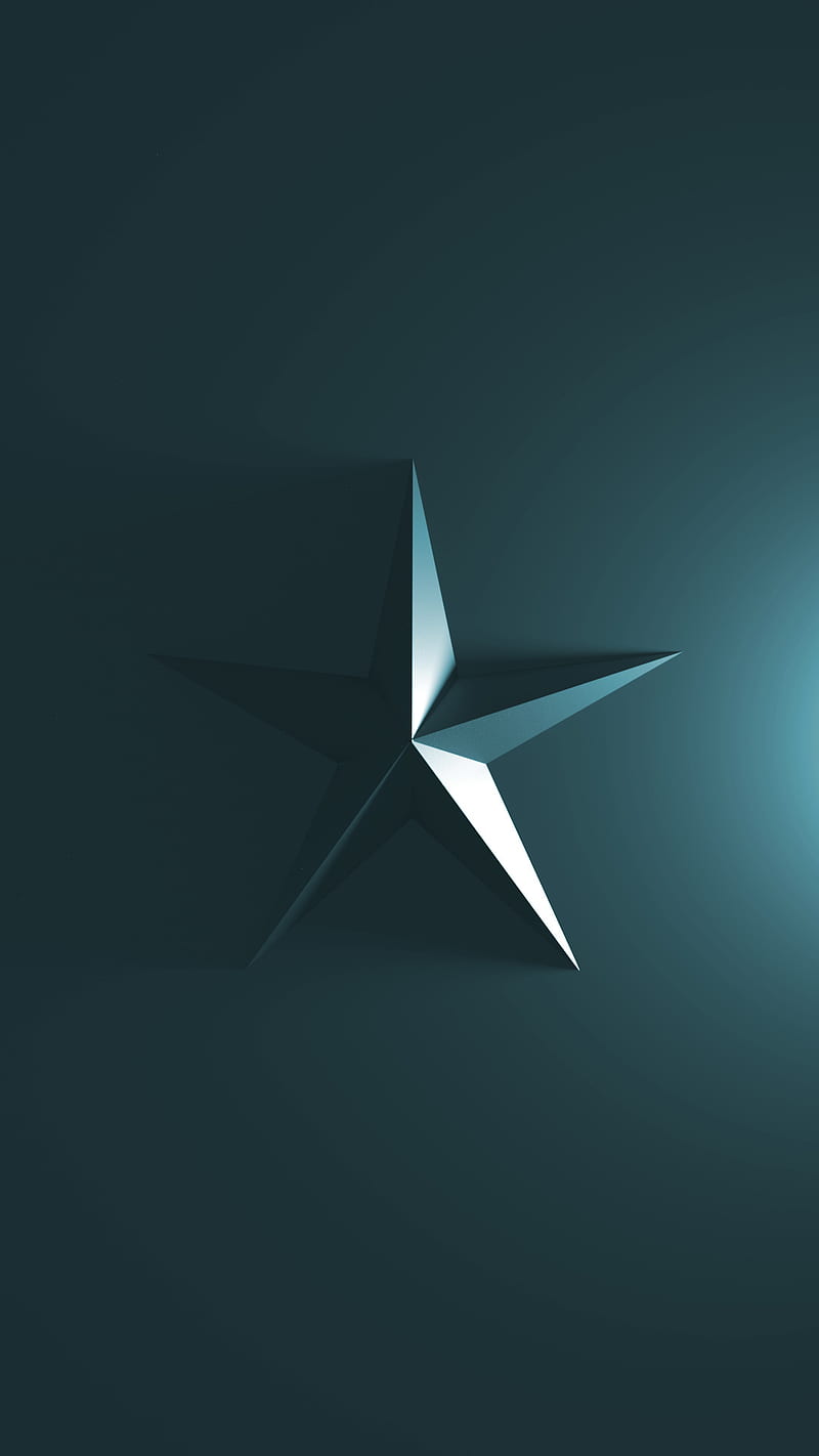 Simple Star, blue, clean, cool, crisp, desenho, green pentagram, HD phone wallpaper