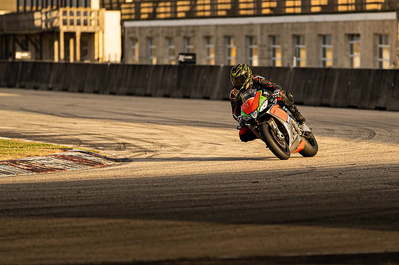 motorcycle, bike, motorcyclist, race, track, HD wallpaper