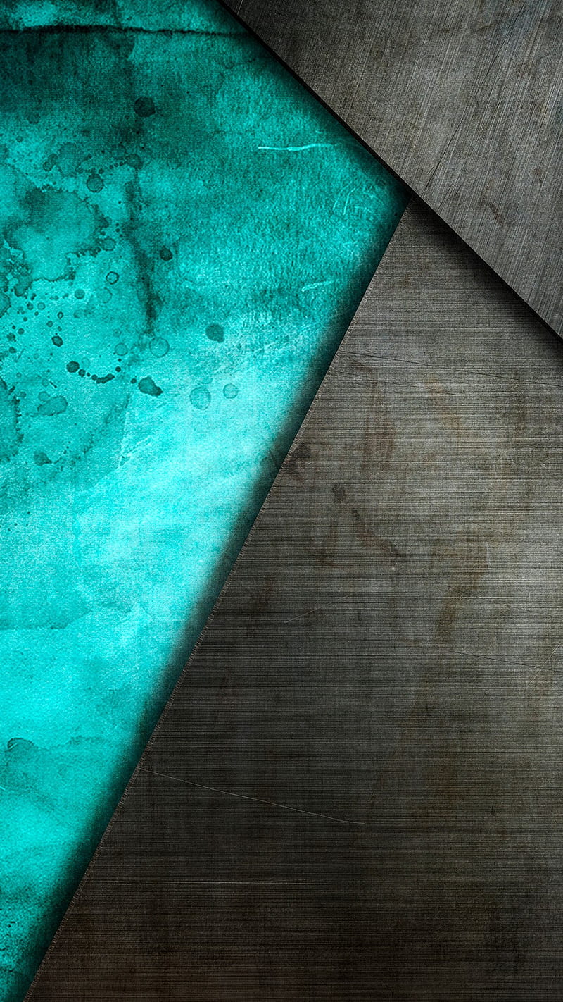 Grunge, abstract, android, background, black, material, metal, pattern, teal, textures, HD phone wallpaper