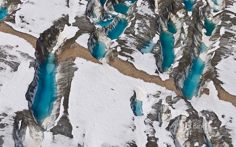 Yukon Glacier with lakes St Elias Range-2017 Bing, HD wallpaper
