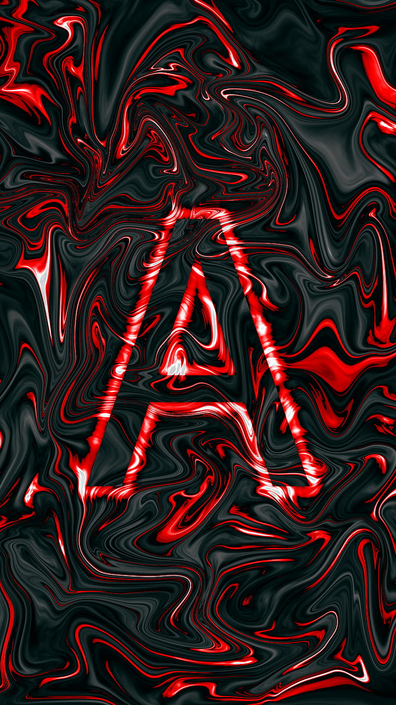 Letter A red lava, abstract, glow, letter A, liquid, magma, oil, HD phone wallpaper