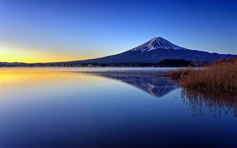 Morning Lake Fog Travel Mount Fuji Japan, HD wallpaper
