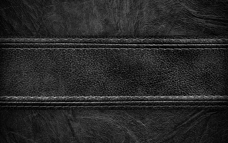 Black leather leather texture, seam, black texture, leather, HD wallpaper