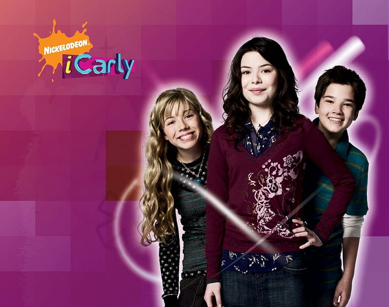 Nickelodeon-iCarly, jennette mccurdy, miranda cosgrove, icarly, nathan kress, HD wallpaper
