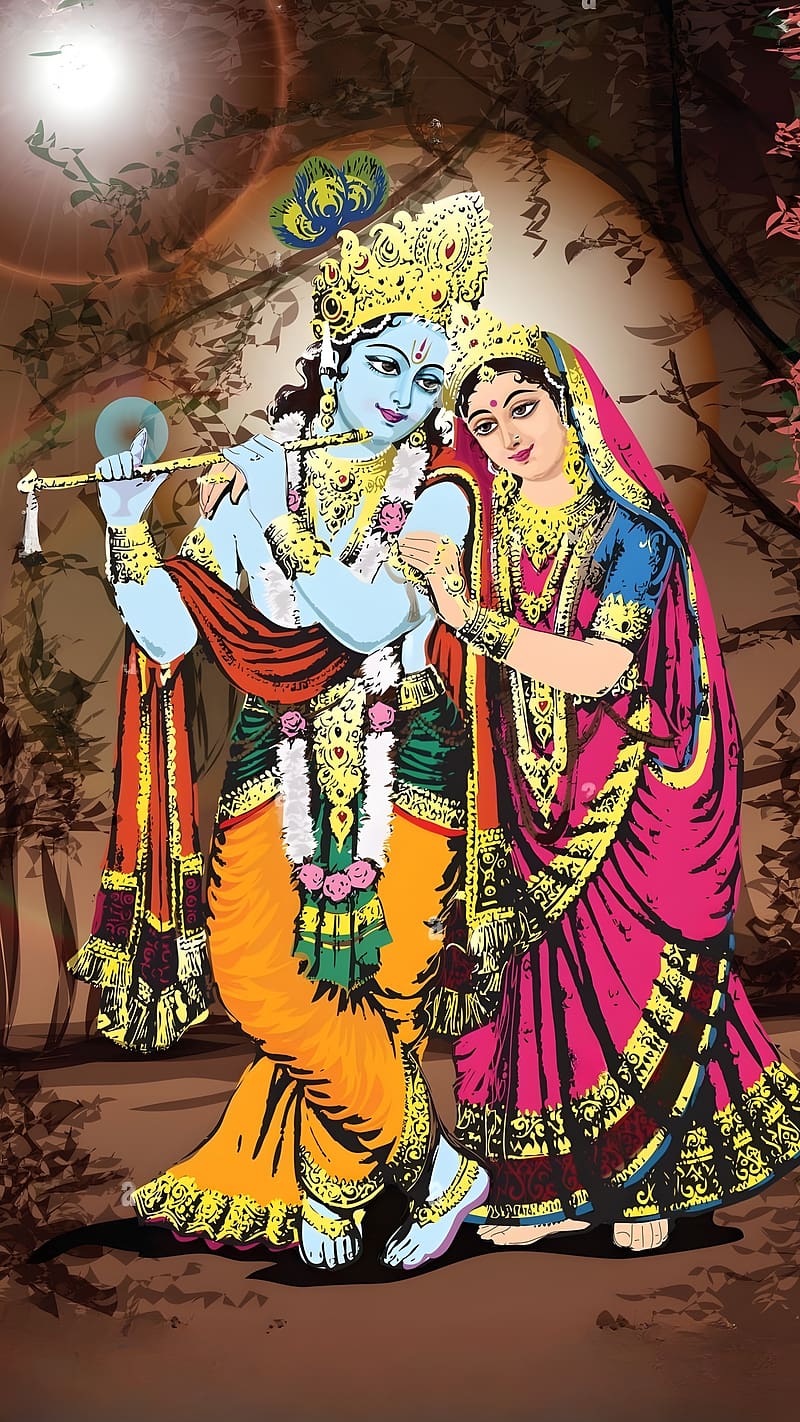  Art Anime Radha Krishna Wallpaper HD Download  MyGodImages