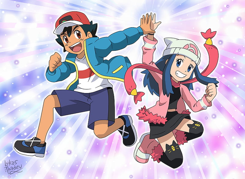 Ash and Dawn  Ash and dawn, Cute anime character, Pokemon