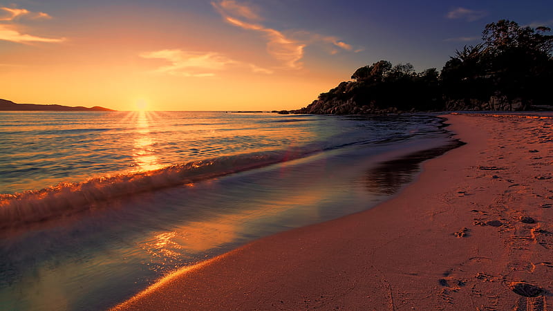 Sea Sunset Beach Sunlight Long Exposure , sea, sunset, beach, sunlight, long-exposure, nature, sunset, HD wallpaper